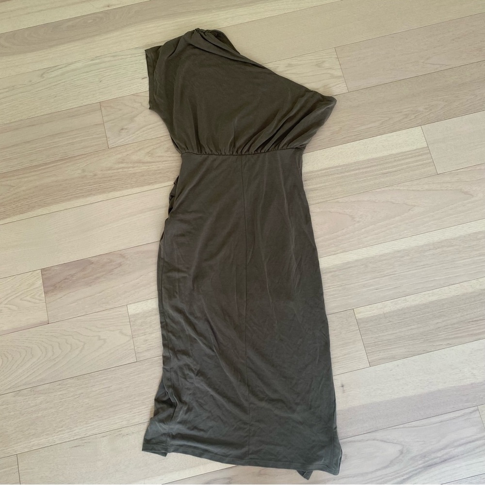 Lulus Raise a Glass Olive Green One-Shoulder Midi Dress - Picture 6 of 6